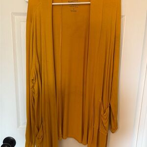 Torrid Yellow Cardigan Sweater Lightweight Open Front